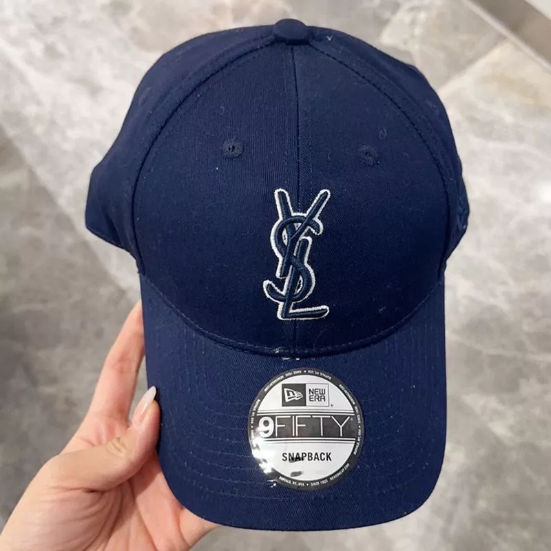 CHEAP Saint Laurent x New Era Cassandre Cap In Canvas Navy Blue 0119