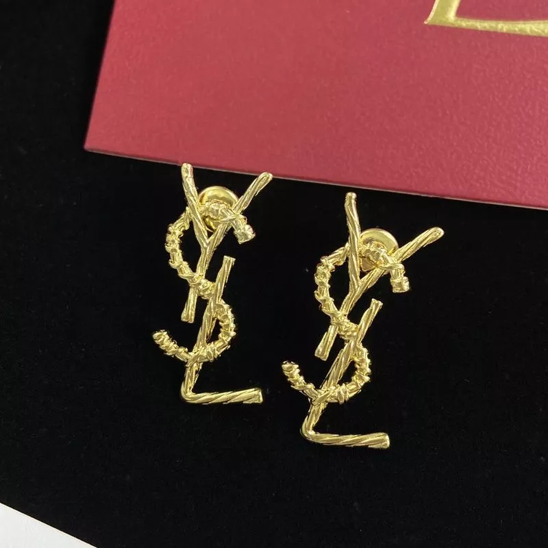 Saint Laurent Opyum Earrings In Rope Metal Gold 0112