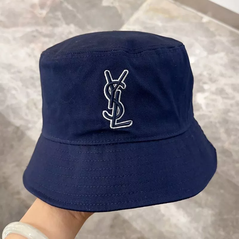 CHEAP Saint Laurent x New Era Cassandre Bucket Hat In Canvas Navy Blue 0119