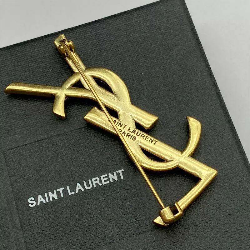 CHEAP Saint Laurent Opyum Brooch In Snake Metal Gold 0112