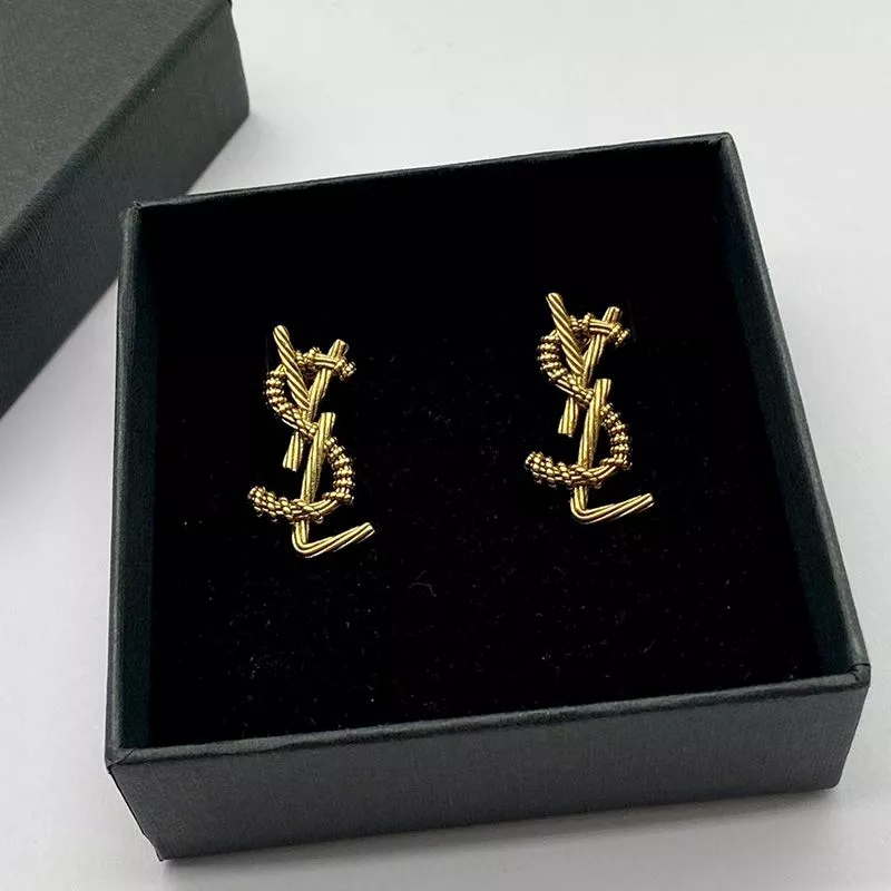 CHEAP Saint Laurent Opyum Earrings In Rope Metal Gold 0116