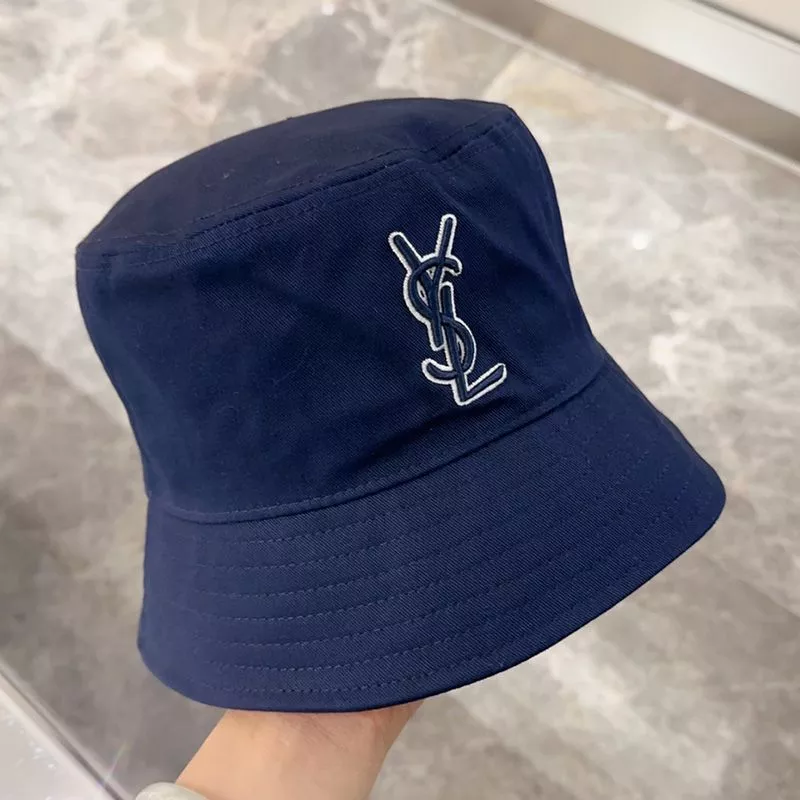 CHEAP Saint Laurent x New Era Cassandre Bucket Hat In Canvas Navy Blue 0119