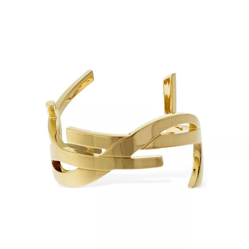 Saint Laurent Opyum Twist Cuff Bracelet In Metal Gold 0116