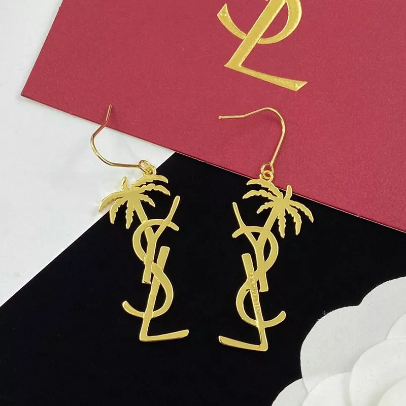 CHEAP Saint Laurent Opyum Pendant Earrings In Palm Tree Metal Gold 0118