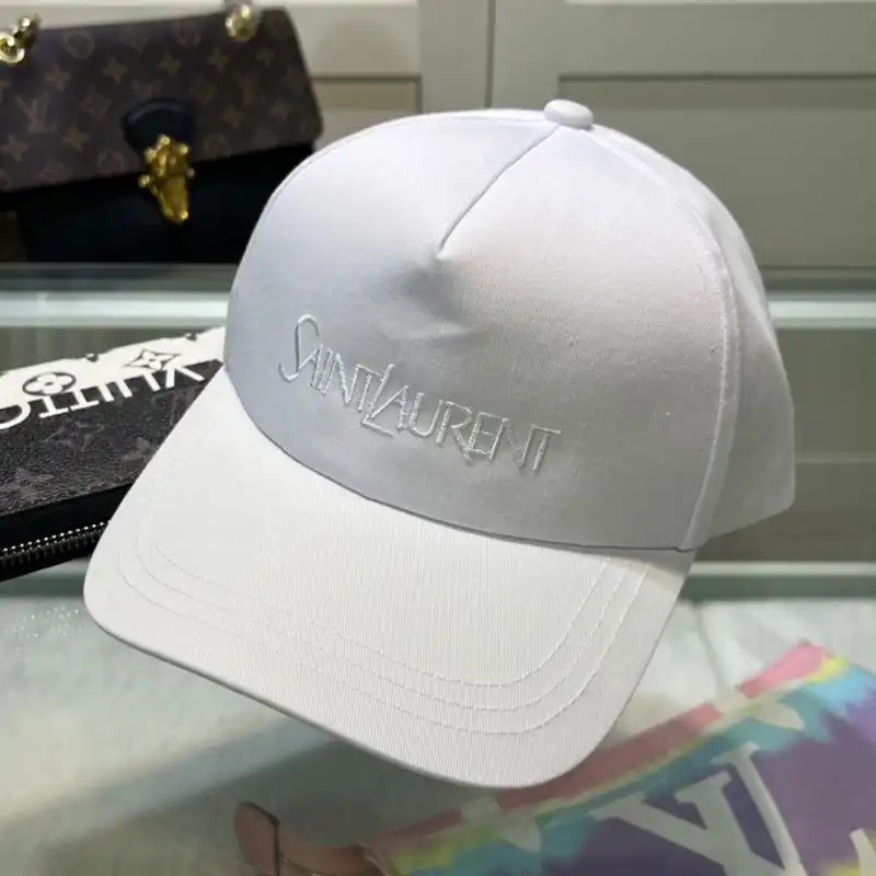 CHEAP Saint Laurent Baseball Cap In Gabardine with Logo Embroidery White 0122