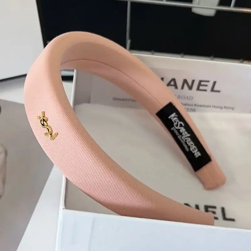 CHEAP Saint Laurent Cassandre Headband In Cotton Cloth Pink 0128