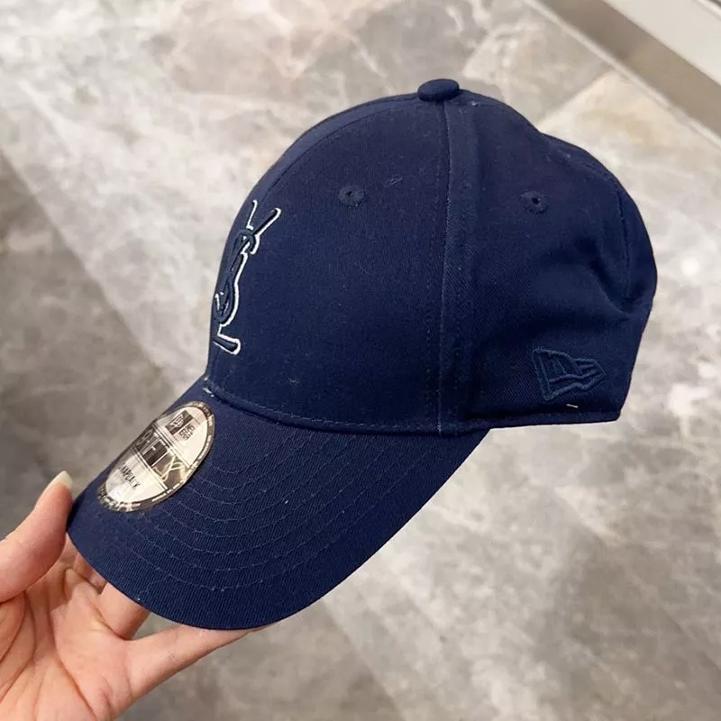 CHEAP Saint Laurent x New Era Cassandre Cap In Canvas Navy Blue 0119