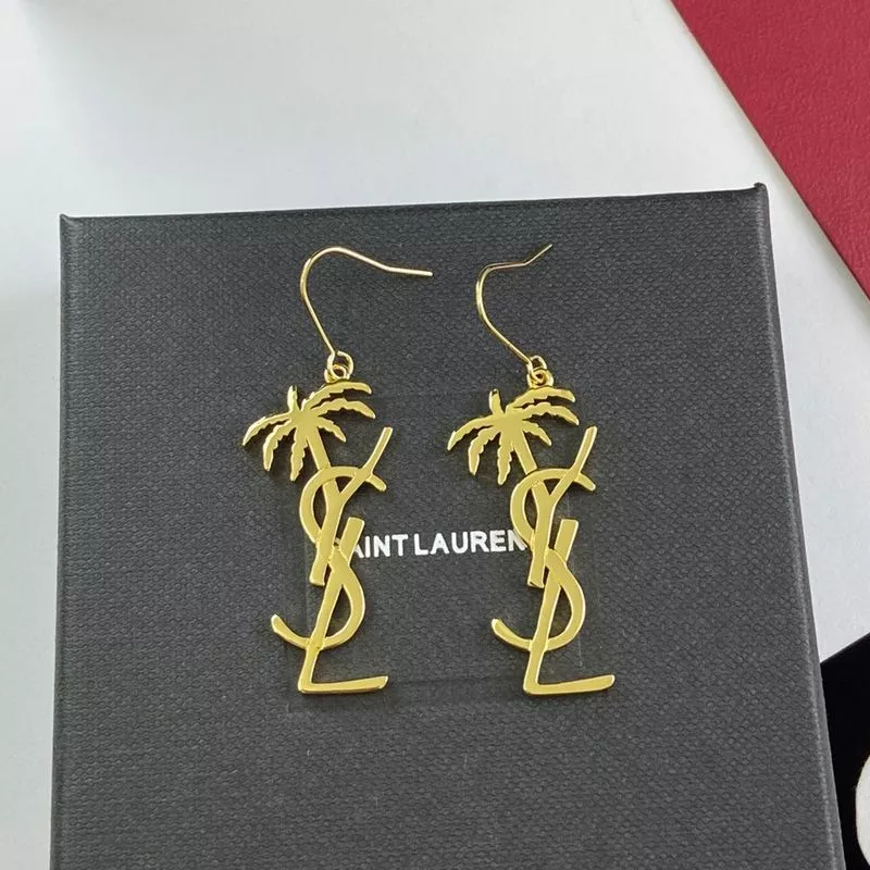 CHEAP Saint Laurent Opyum Pendant Earrings In Palm Tree Metal Gold 0118