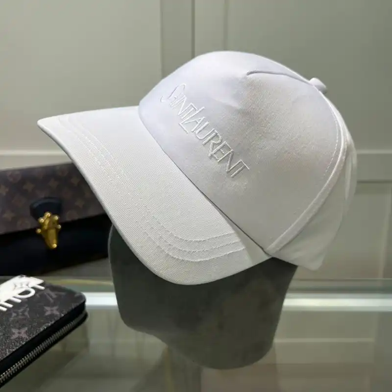 CHEAP Saint Laurent Baseball Cap In Gabardine with Logo Embroidery White 0122