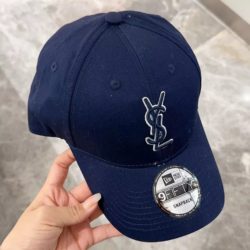 CHEAP Saint Laurent x New Era Cassandre Cap In Canvas Navy Blue 0119