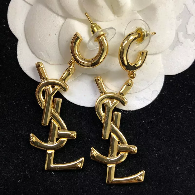 CHEAP Saint Laurent Opyum Pendant Earrings In Metal Gold 0118