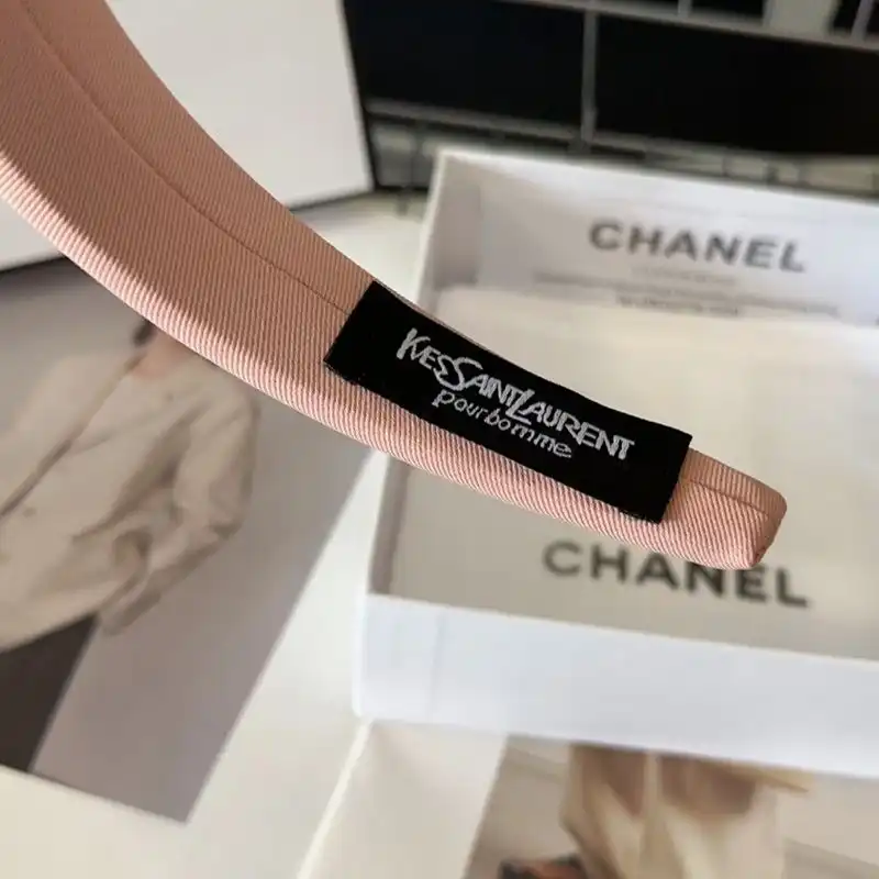 CHEAP Saint Laurent Cassandre Headband In Cotton Cloth Pink 0128