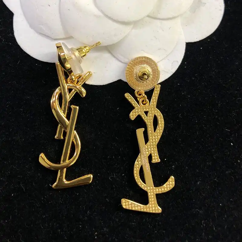 CHEAP Saint Laurent Opyum Pendant Earrings In Metal Gold 0203