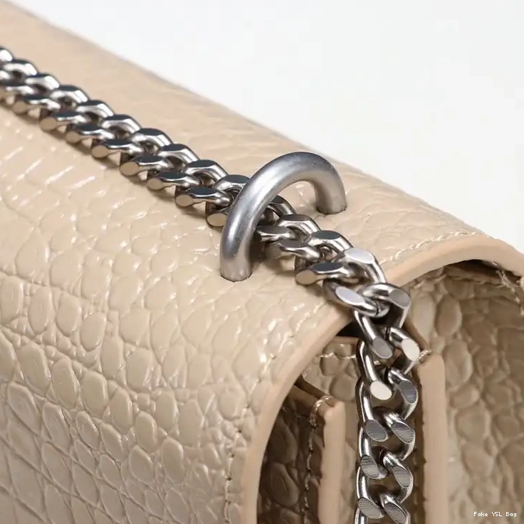 CHEAP Chain Apricot Crocodile Bag Laurent Medium Silver In Leather Embossed Sunset Saint 0213