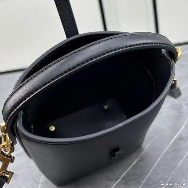 CHEAP In Saint Bag 37 Le Laurent Bucket Black Mini Shiny Leather 0216