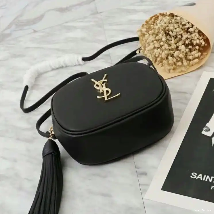 CHEAP Leather Black Saint Gold Bag In Blogger Laurent 0216