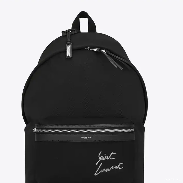 CHEAP Logo Canvas Saint Backpack City Laurent In Signature Black 0213