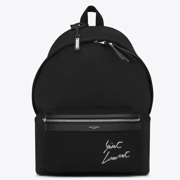 CHEAP Backpack Saint Logo Black City In Canvas Laurent Signature 0211