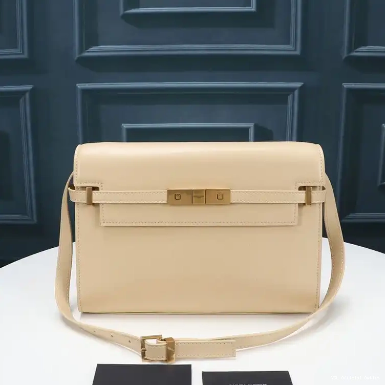 CHEAP Leather In Manhattan Bag Saint Laurent Gold Smooth Apricot Shoulder 0223