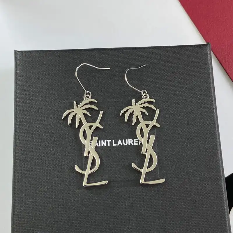 CHEAP Saint Laurent Opyum Pendant Earrings In Palm Tree Metal Silver 0204