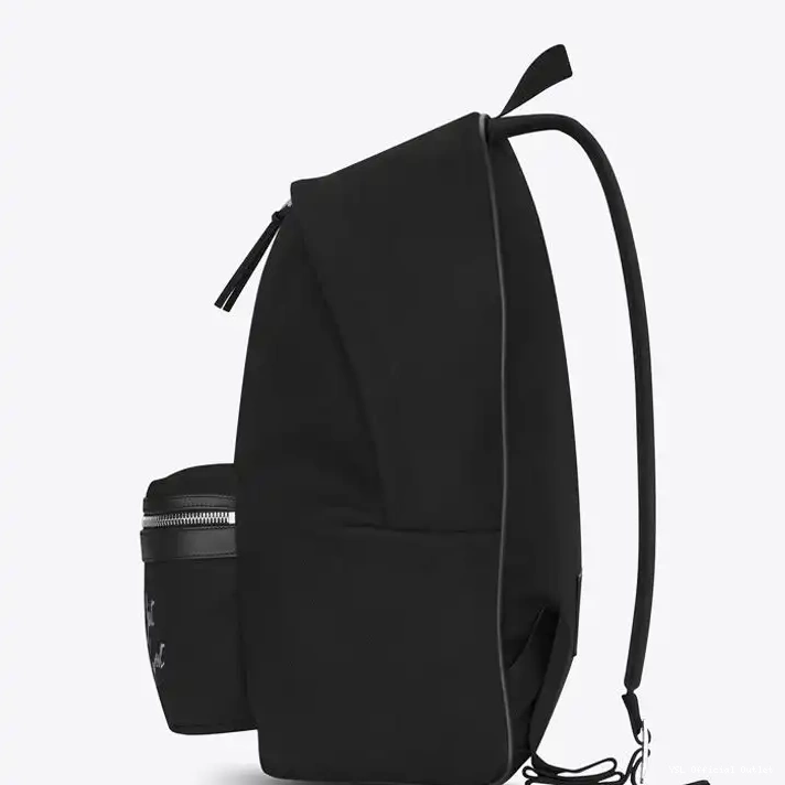 CHEAP Backpack Saint Logo Black City In Canvas Laurent Signature 0211