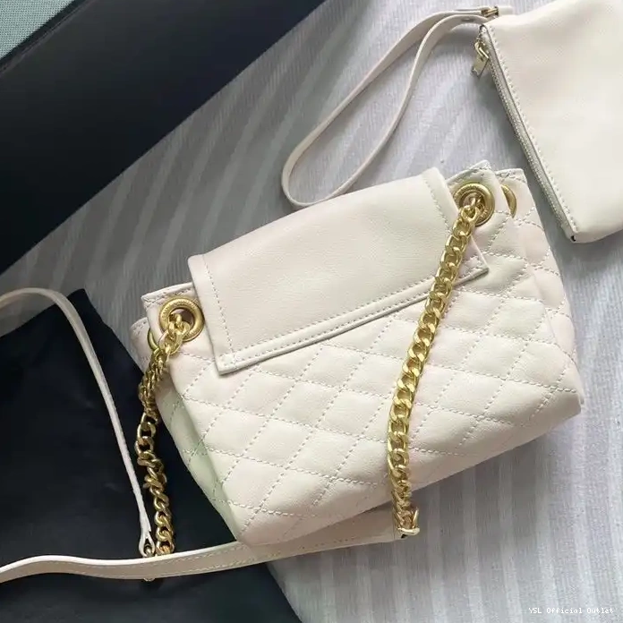 CHEAP Mini Saint White In Lambskin Diamond-Quilted Bag Laurent Nolita 0213