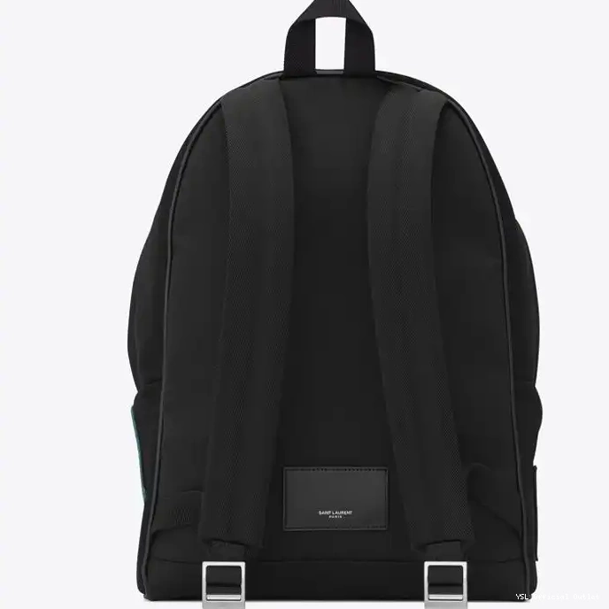 CHEAP Backpack Saint Logo Black City In Canvas Laurent Signature 0211