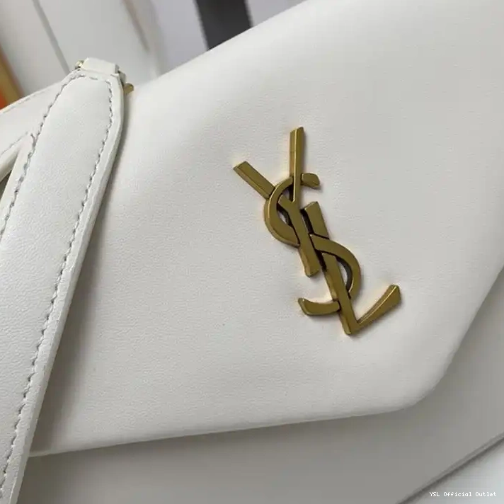 CHEAP Gold Lambskin White Bag Calypso Saint Laurent Plunged In 0212