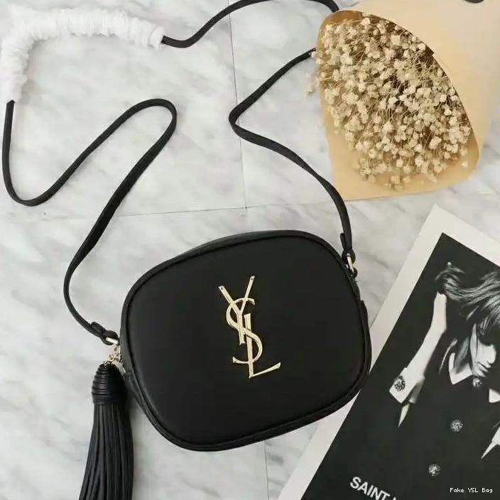 CHEAP Leather Black Saint Gold Bag In Blogger Laurent 0216