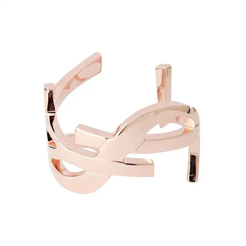 CHEAP Saint Laurent Opyum Twist Cuff Bracelet In Metal Rose Gold 0204