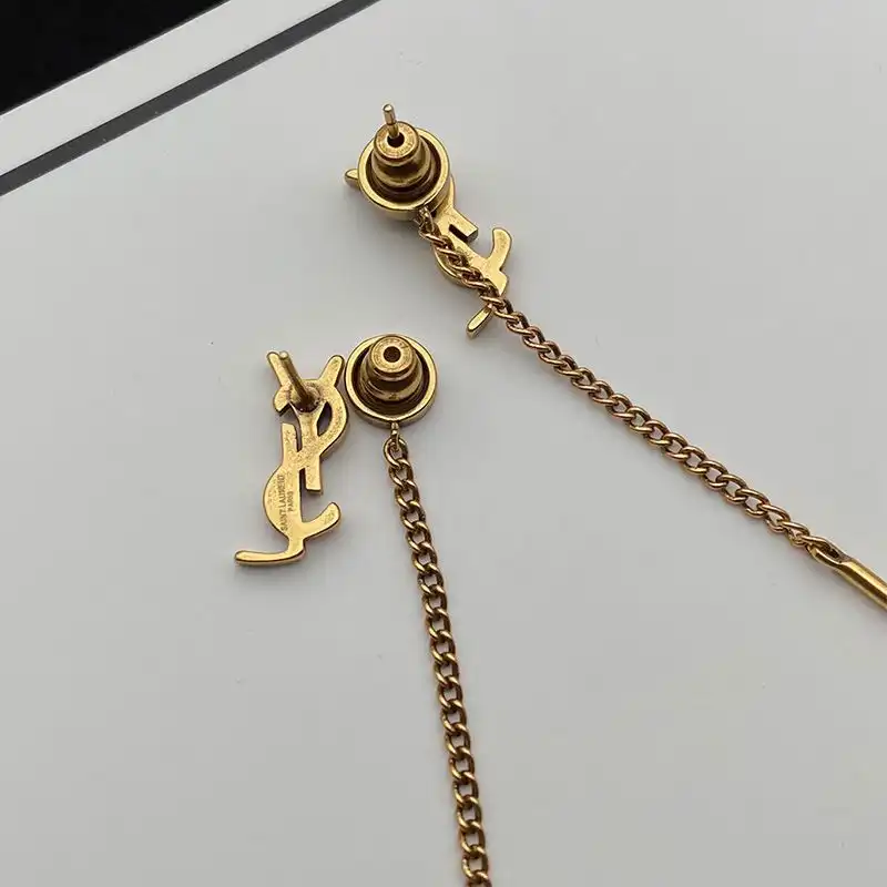 CHEAP Saint Laurent Opyum Threader Earrings In Metal Gold 0204