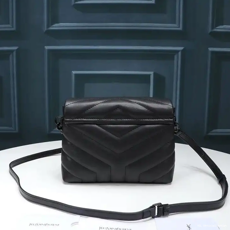 CHEAP Y Saint Leather Toy Matelasse Black Bag Laurent Mini Loulou In 0322